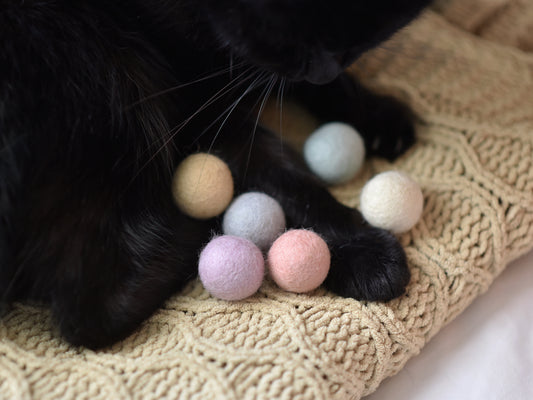 Felt Ball Cat Toy with Catnip (Pack of 6)