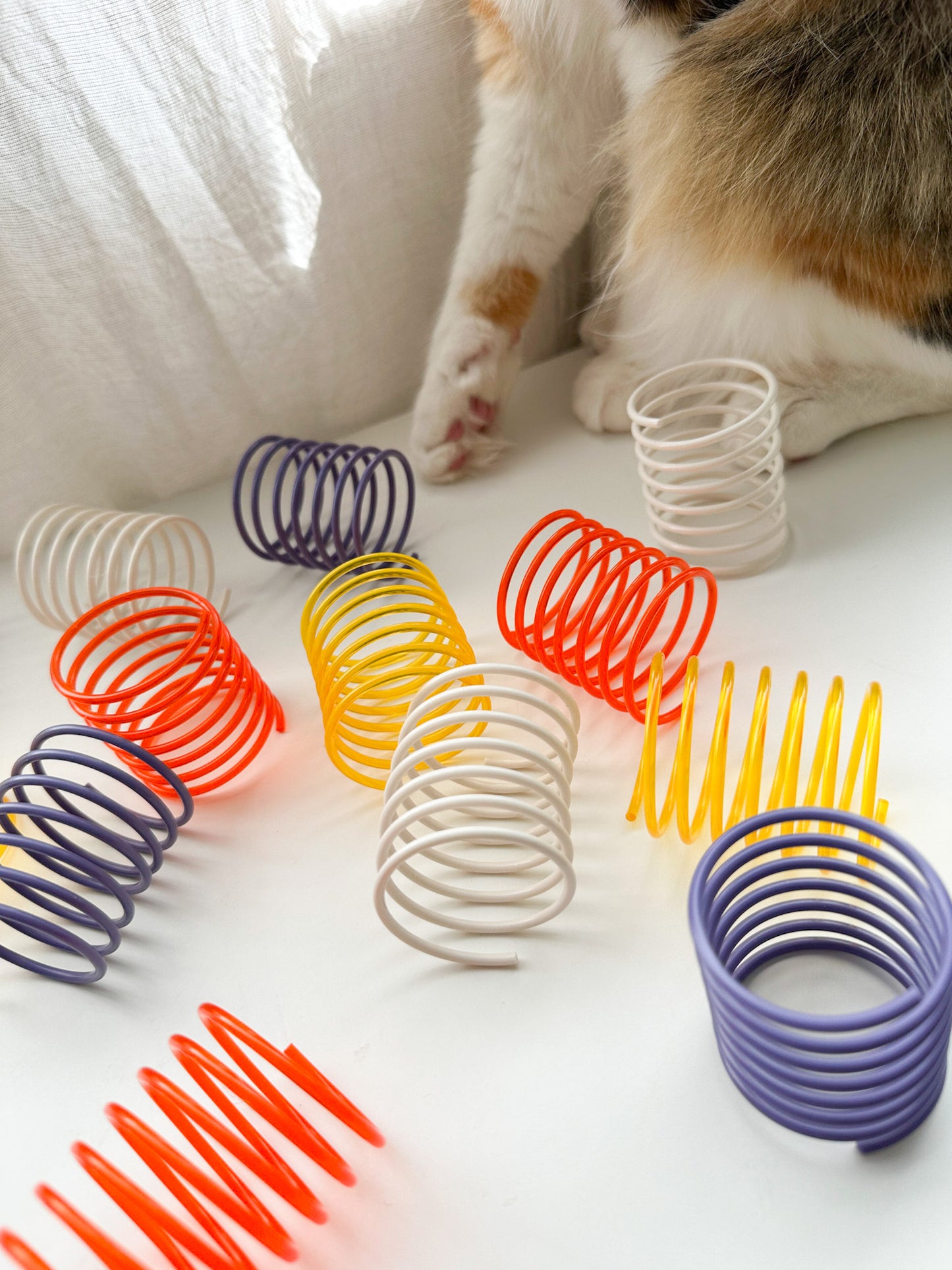 Solid and Translucent Cat Toy Springs (Pack of 5)